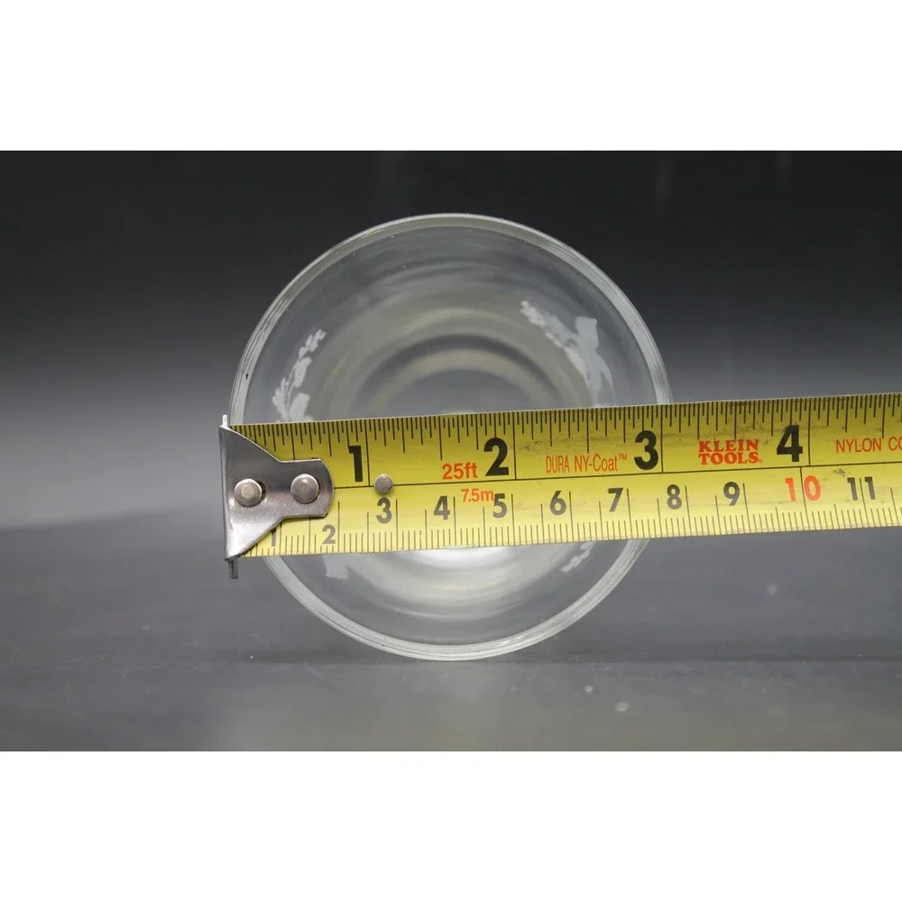 Etched Glass Votive Candle Cup Insert Floral Design Replacement Shade 5.38in